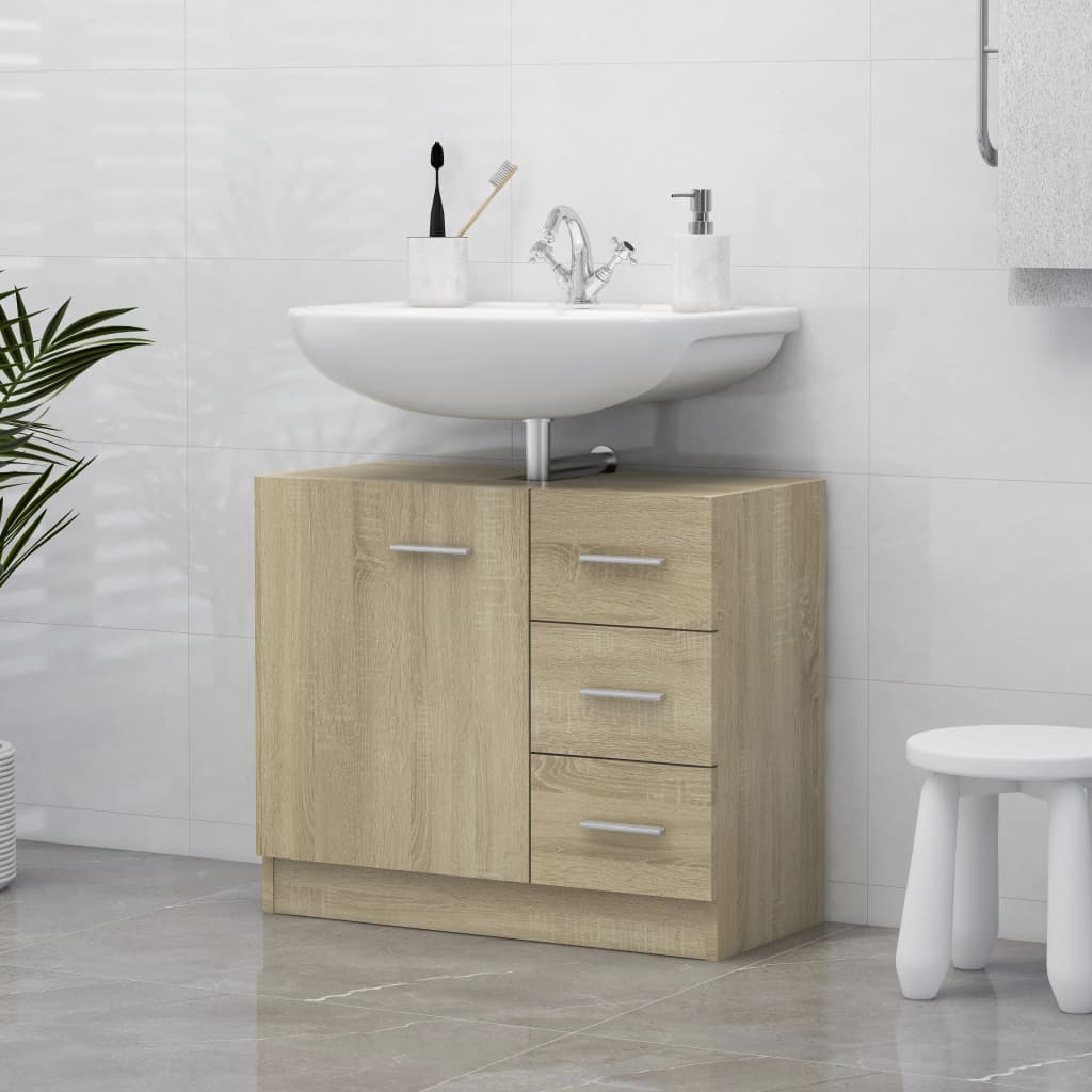 Ormarić za umivaonik boja hrasta 63x30x54 cm konstruirano drvo