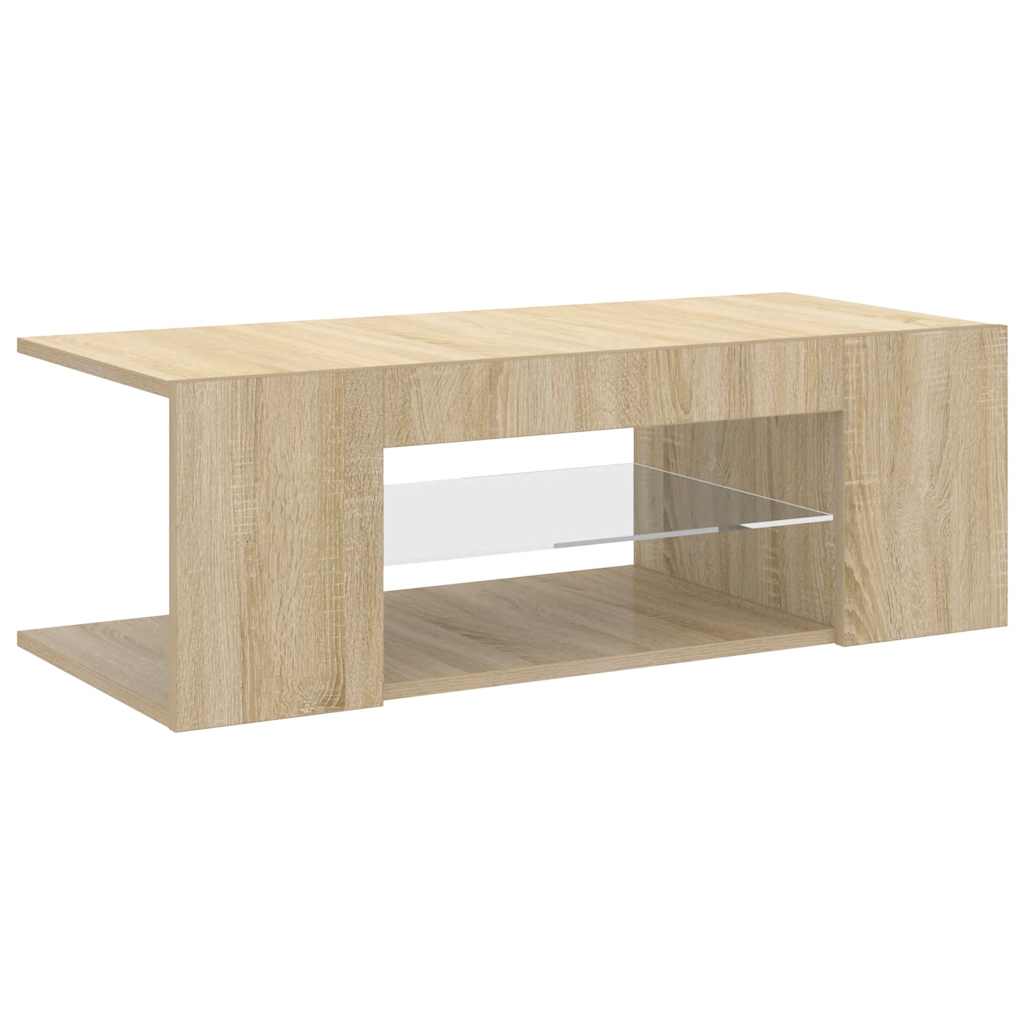 TV ormarić s LED svjetlima boja hrasta sonome 90 x 39 x 30 cm
