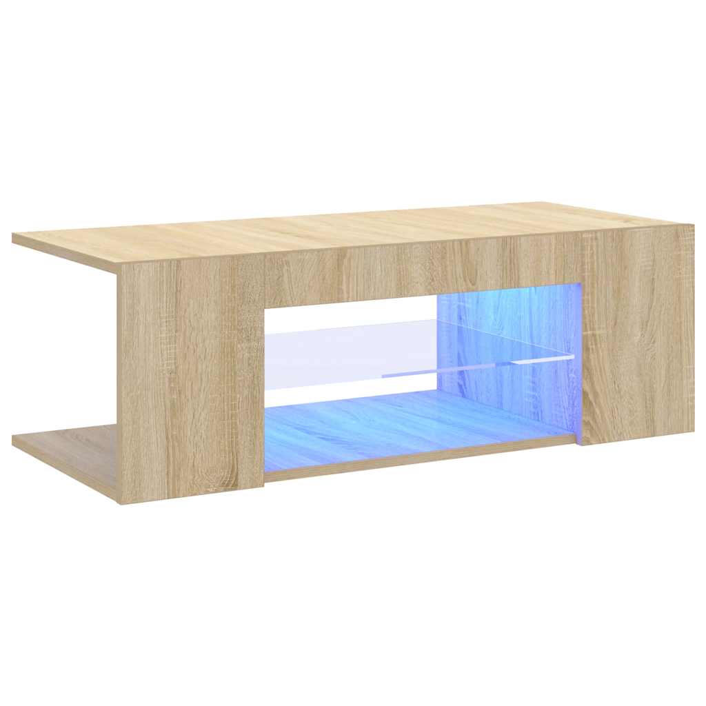 TV ormarić s LED svjetlima boja hrasta sonome 90 x 39 x 30 cm