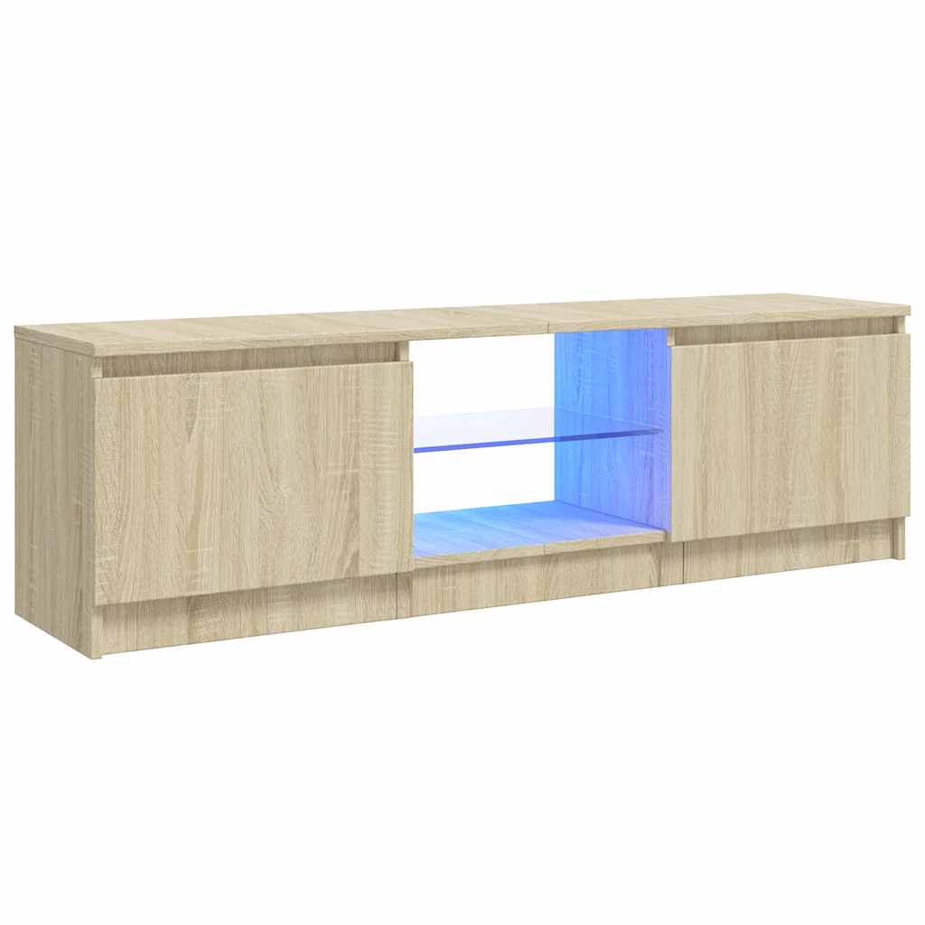 TV ormarić s LED svjetlima boja hrasta sonome 120x30x36 cm