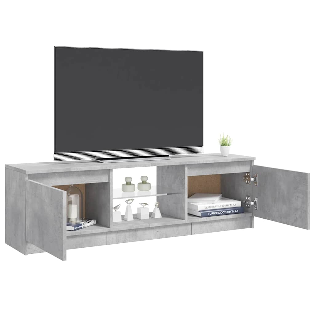 TV ormarić s LED svjetlima siva boja betona 120 x 30 x 36 cm
