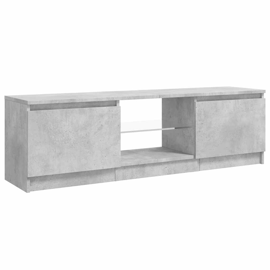 TV ormarić s LED svjetlima siva boja betona 120 x 30 x 36 cm