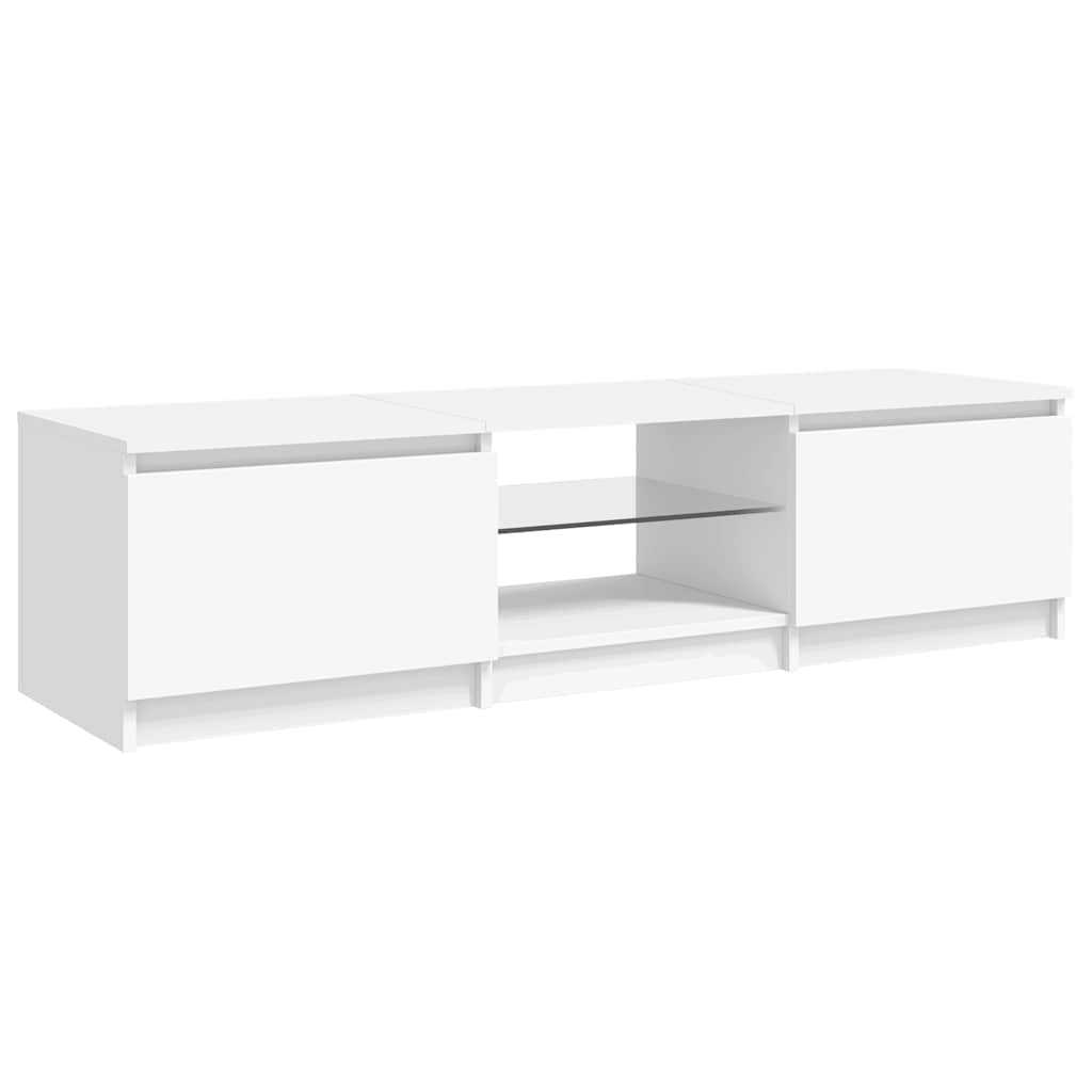 TV ormarić s LED svjetlima bijeli 140 x 40 x 36 cm