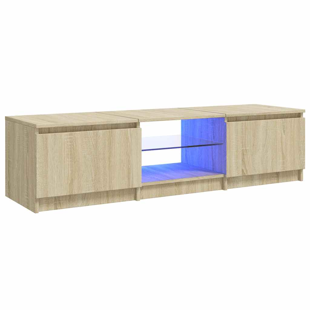 TV ormarić s LED svjetlima boja hrasta sonome 140x40x36 cm