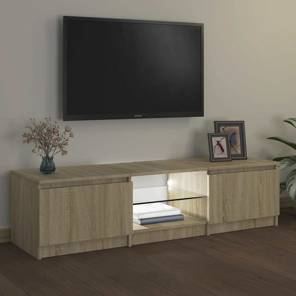TV ormarić s LED svjetlima boja hrasta sonome 140x40x36 cm