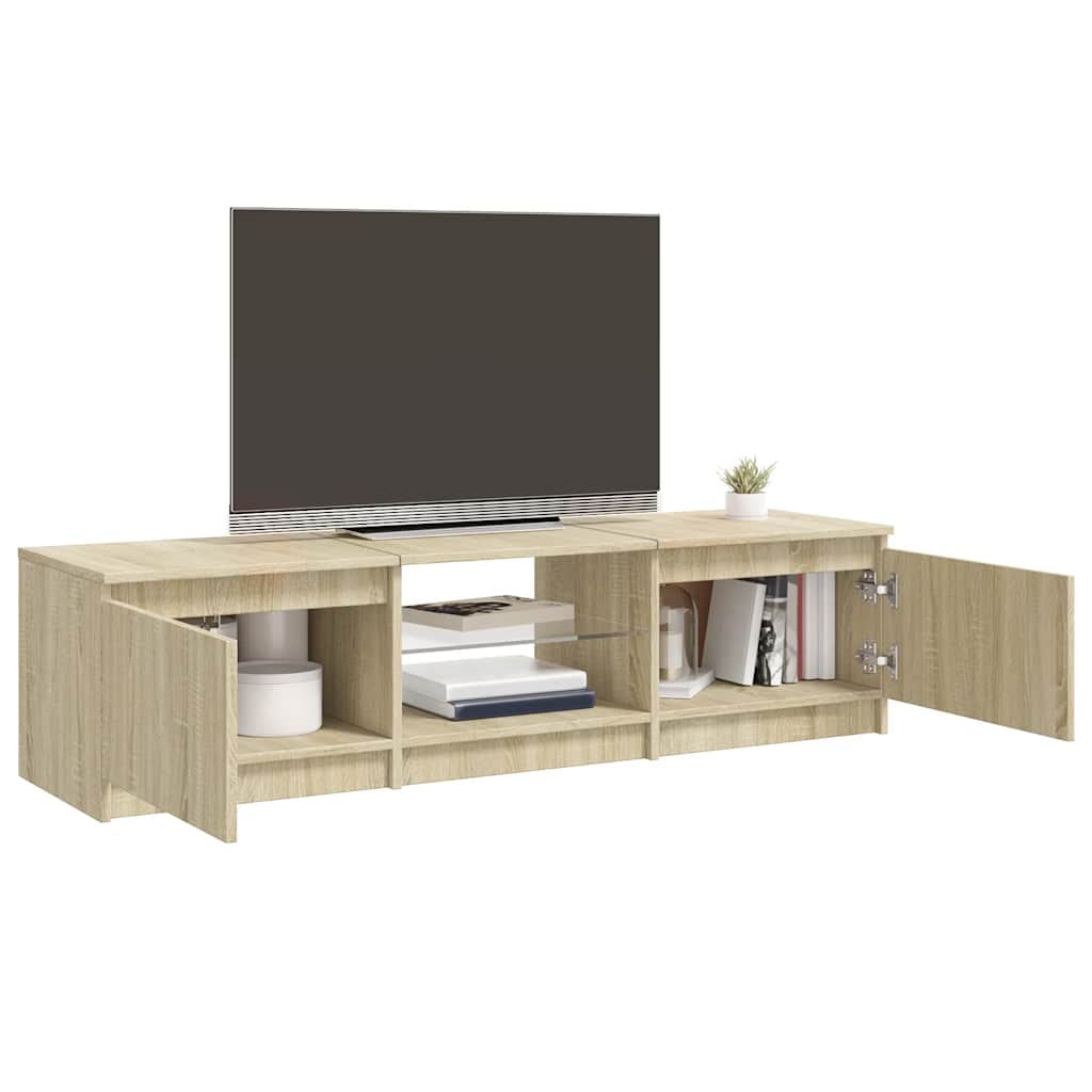 TV ormarić s LED svjetlima boja hrasta sonome 140x40x36 cm