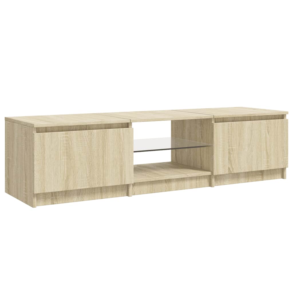 TV ormarić s LED svjetlima boja hrasta sonome 140x40x36 cm