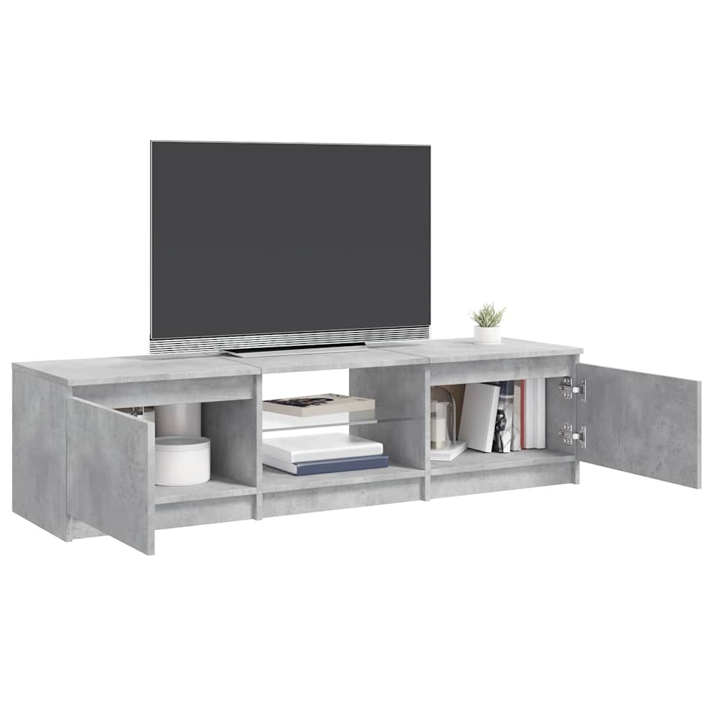 TV ormarić s LED svjetlima siva boja betona 140 x 40 x 36 cm