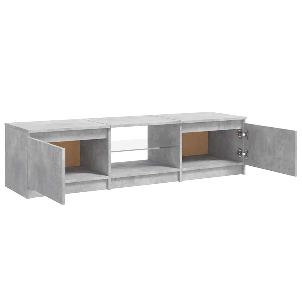 TV ormarić s LED svjetlima siva boja betona 140 x 40 x 36 cm