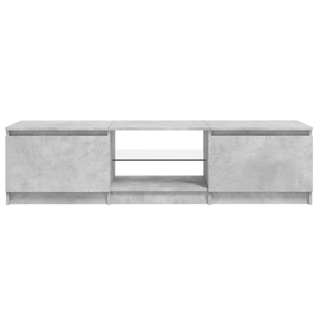 TV ormarić s LED svjetlima siva boja betona 140 x 40 x 36 cm