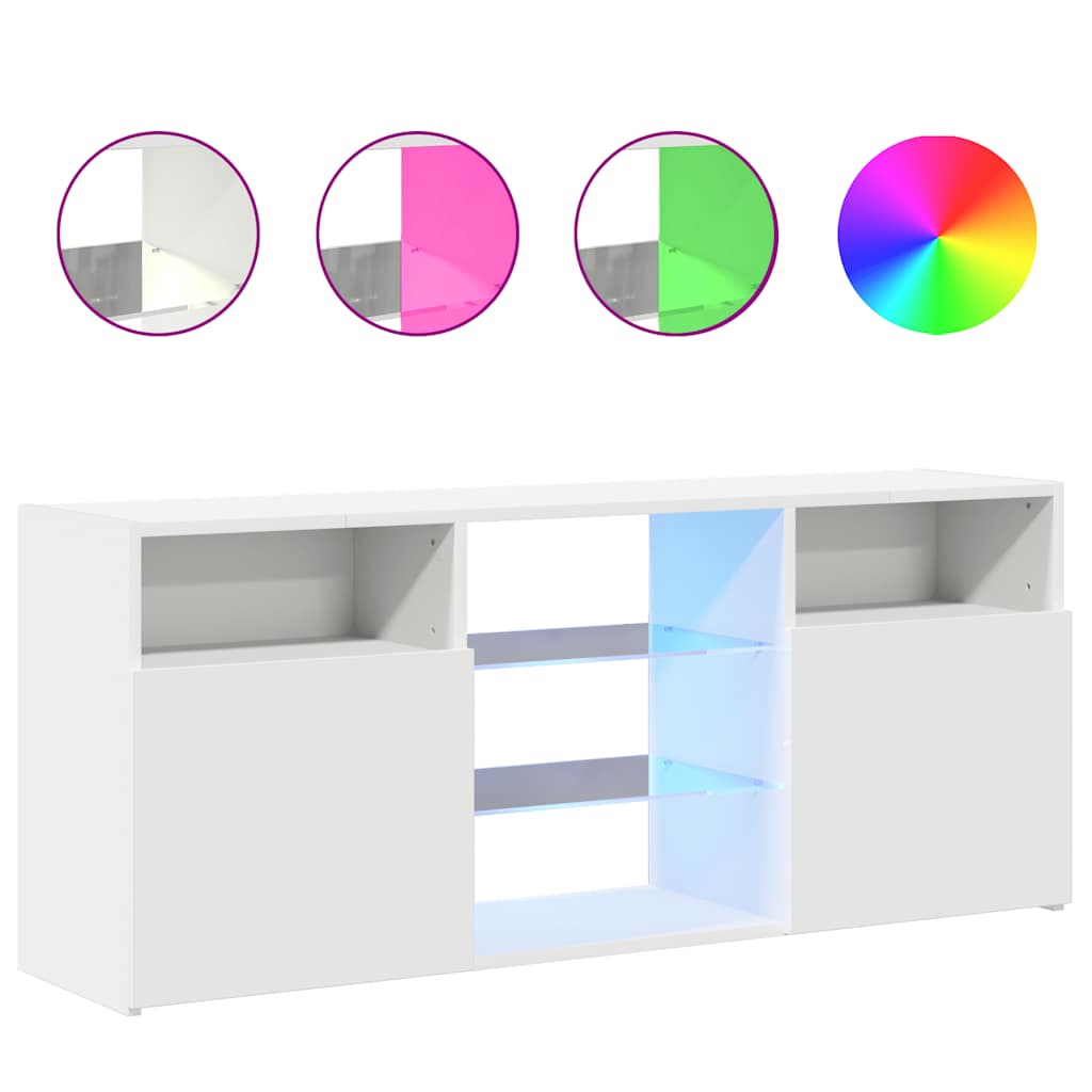 TV ormarić s LED svjetlima bijeli 120 x 30 x 50 cm