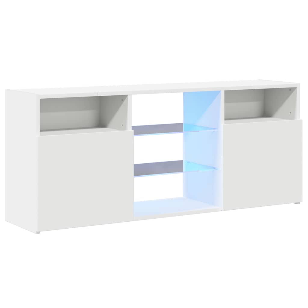TV ormarić s LED svjetlima bijeli 120 x 30 x 50 cm
