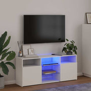 TV ormarić s LED svjetlima bijeli 120 x 30 x 50 cm