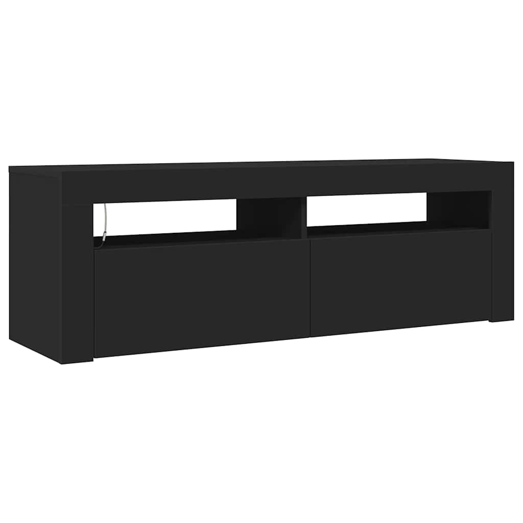 TV ormarić s LED svjetlima crni 120 x 35 x 40 cm