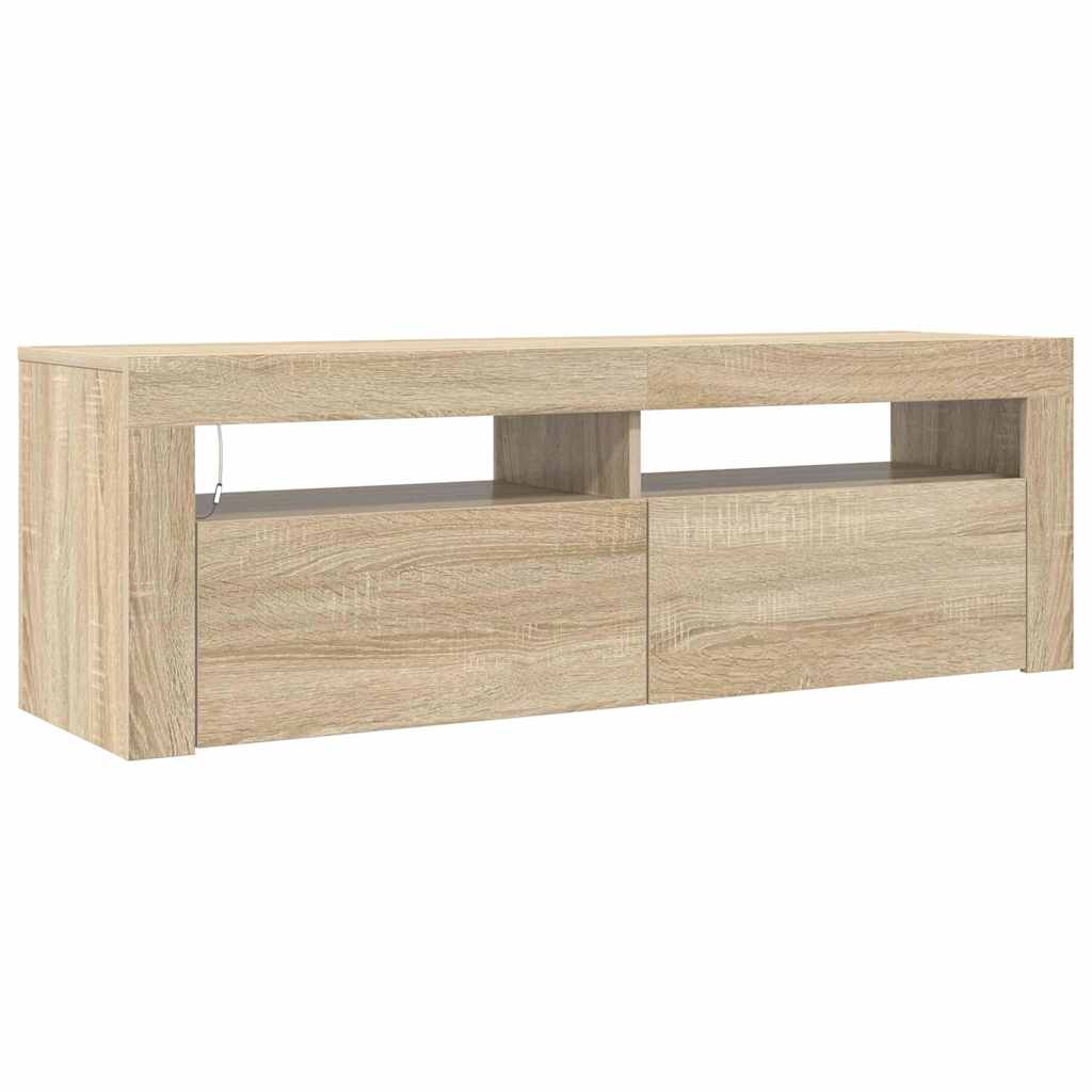 TV ormarić s LED svjetlima boja hrasta sonome 120 x 35 x 40 cm Smeđa