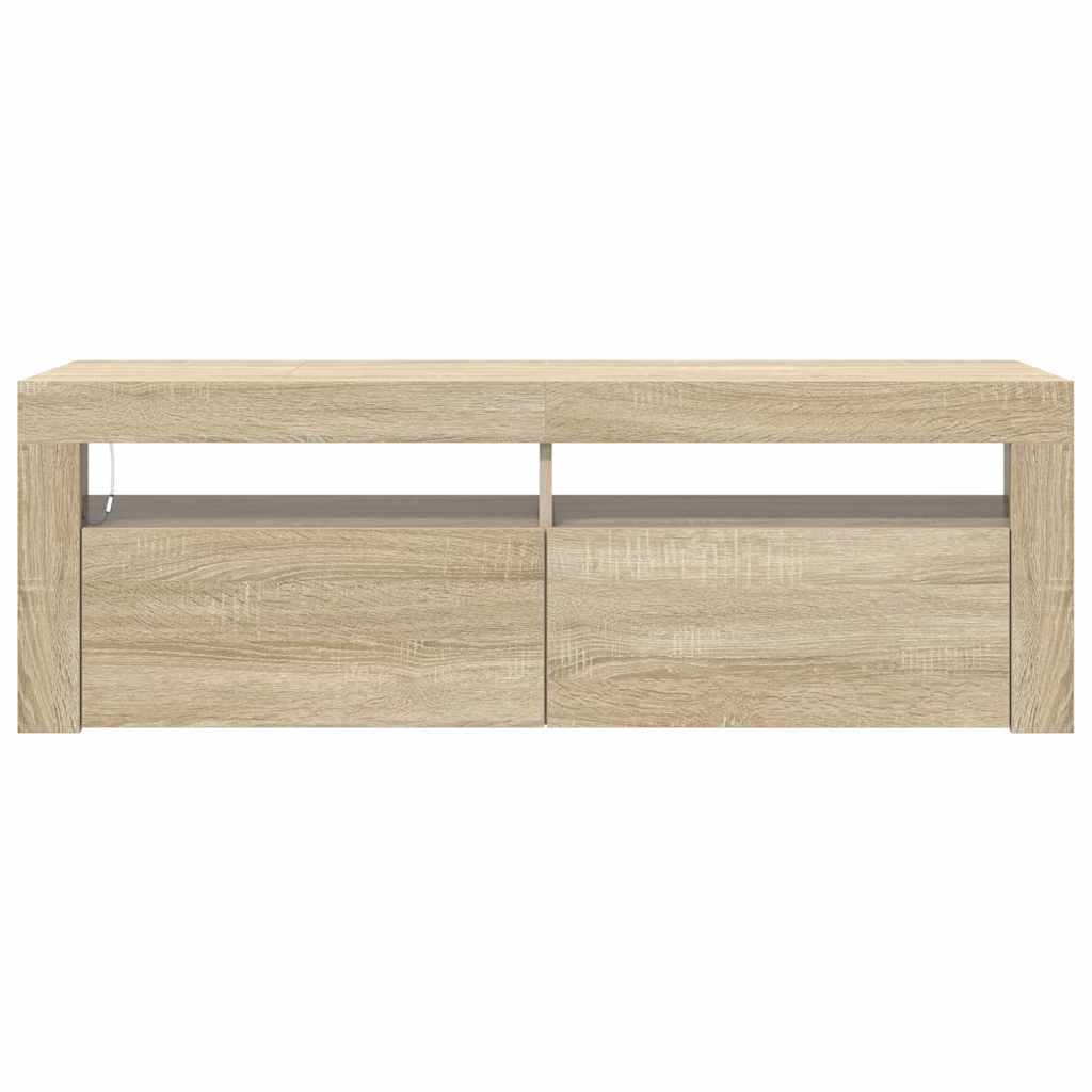 TV ormarić s LED svjetlima boja hrasta sonome 120 x 35 x 40 cm Smeđa