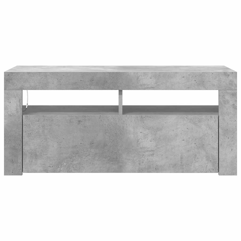 TV ormarić s LED svjetlima siva boja betona 90 x 35 x 40 cm
