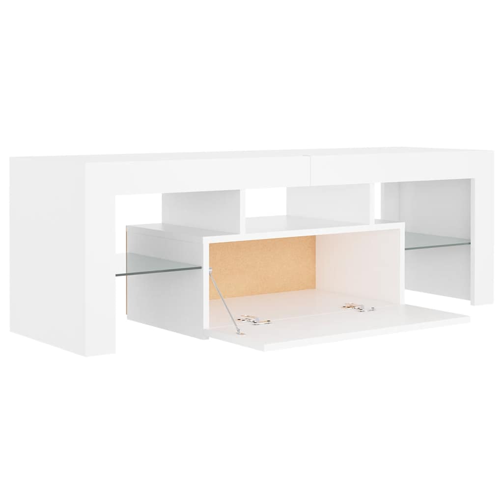 TV ormarić s LED svjetlima bijeli 120 x 35 x 40 cm