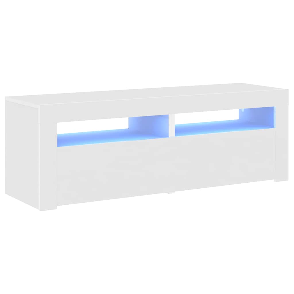 TV ormarić s LED svjetlima bijeli 120 x 35 x 40 cm