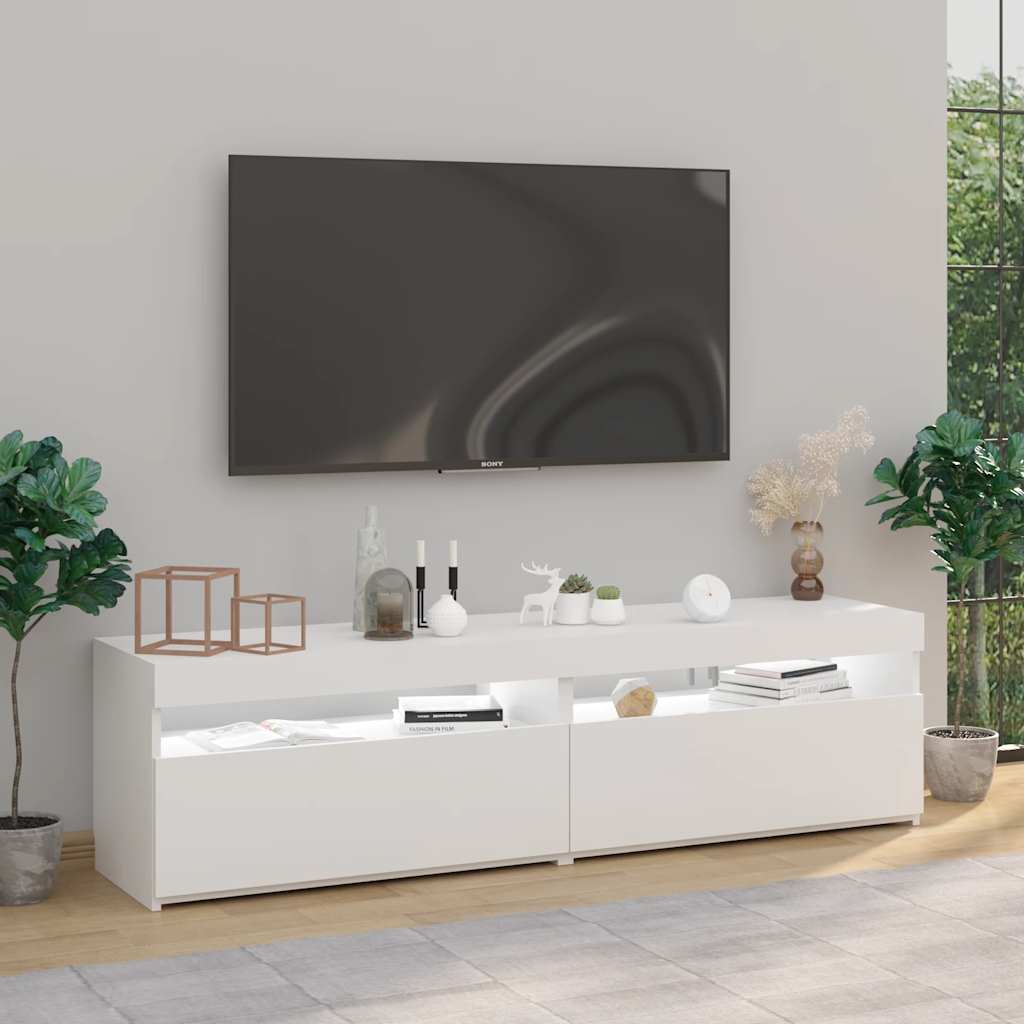 TV ormarići s LED svjetlima 2 kom bijeli 75 x 35 x 40 cm