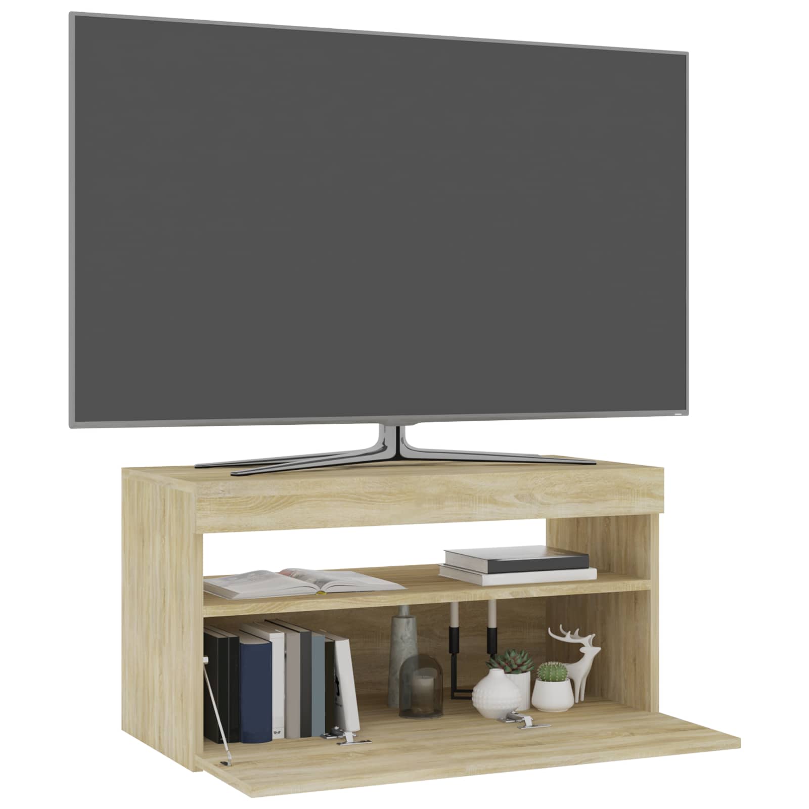 TV ormarić s LED svjetlima boja hrasta sonome 75 x 35 x 40 cm