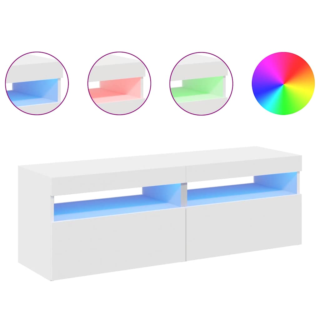 TV ormarići s LED svjetlima 2 kom bijeli 60 x 35 x 40 cm