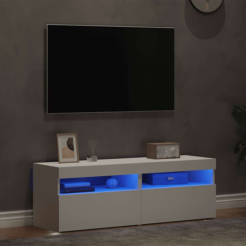 TV ormarići s LED svjetlima 2 kom bijeli 60 x 35 x 40 cm