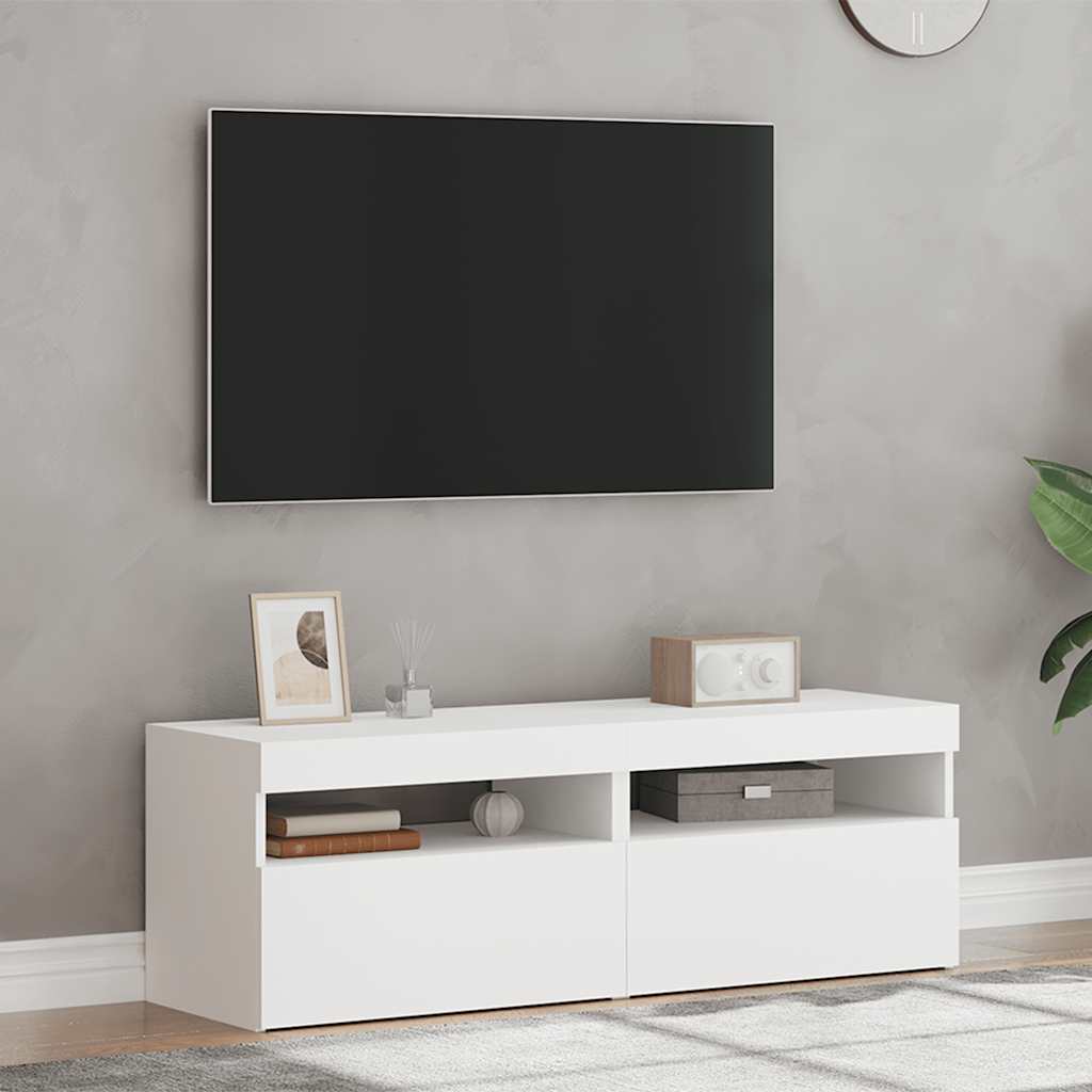 TV ormarići s LED svjetlima 2 kom bijeli 60 x 35 x 40 cm