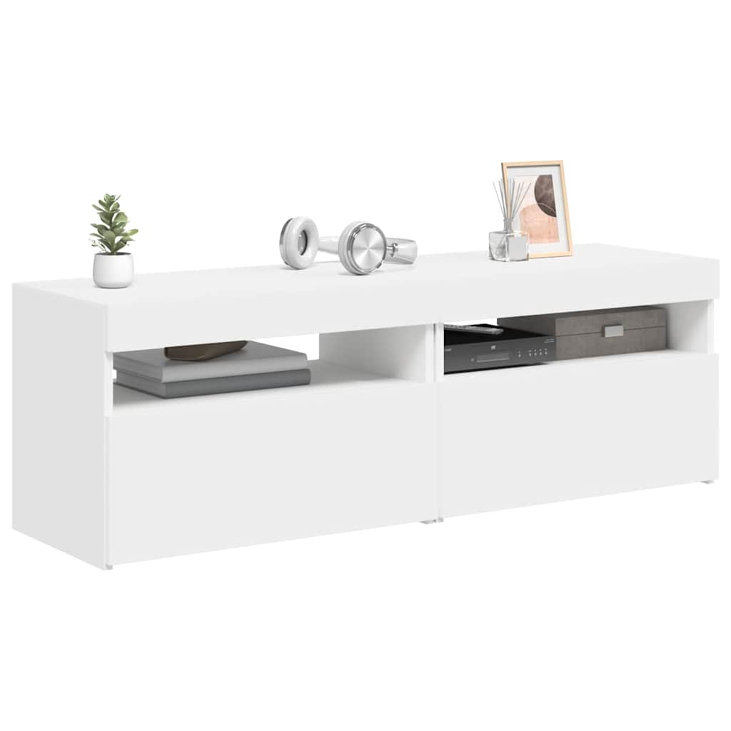 TV ormarići s LED svjetlima 2 kom bijeli 60 x 35 x 40 cm