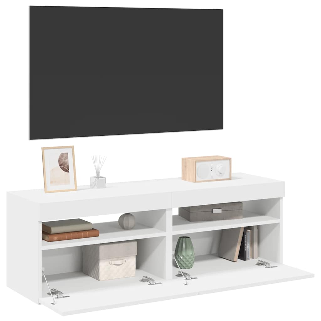 TV ormarići s LED svjetlima 2 kom bijeli 60 x 35 x 40 cm
