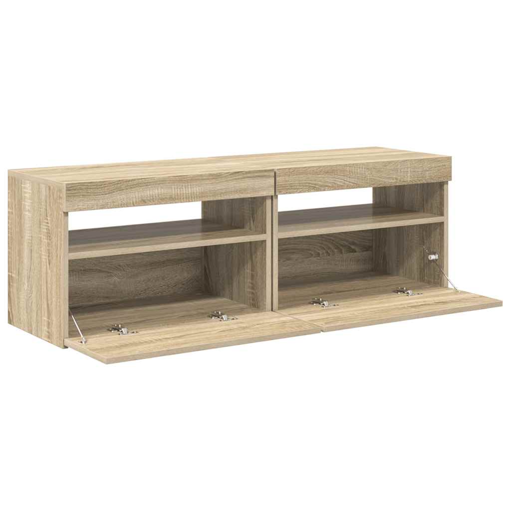 TV ormarići s LED svjetlima 2 kom boja hrasta 60 x 35 x 40 cm