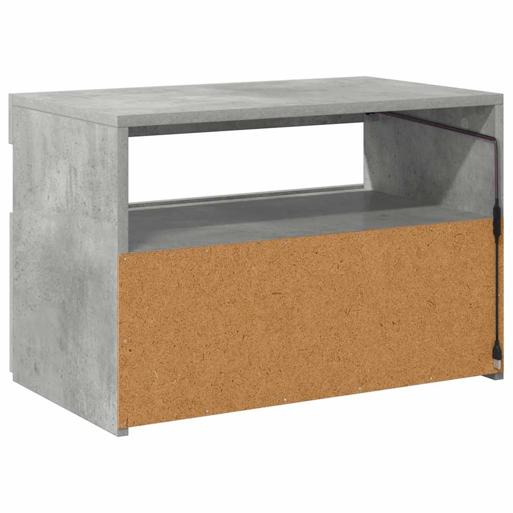 TV ormarić s LED svjetlima siva boja betona 60x35x40 cm