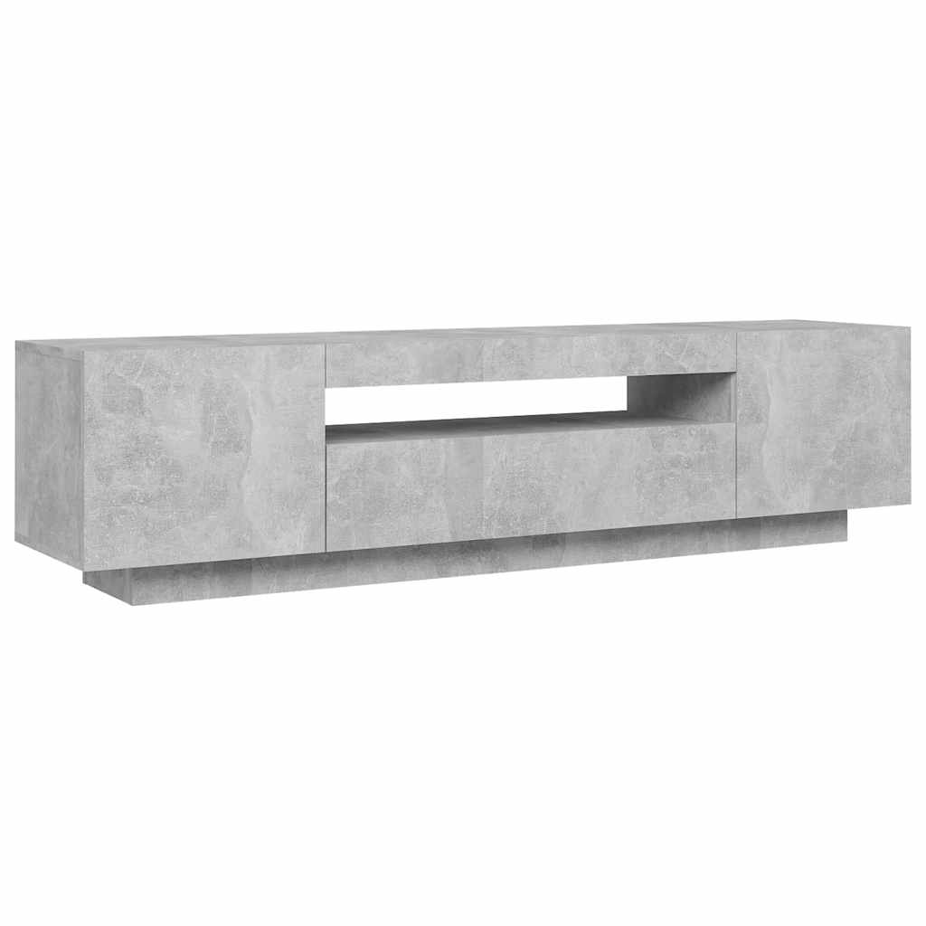 TV ormarić s LED svjetlima siva boja betona 160 x 35 x 40 cm