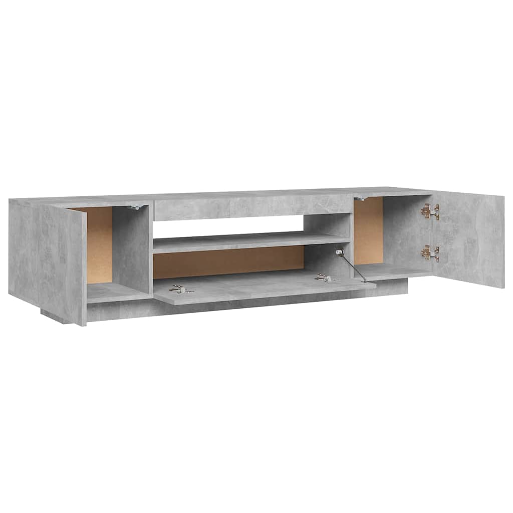TV ormarić s LED svjetlima siva boja betona 160 x 35 x 40 cm