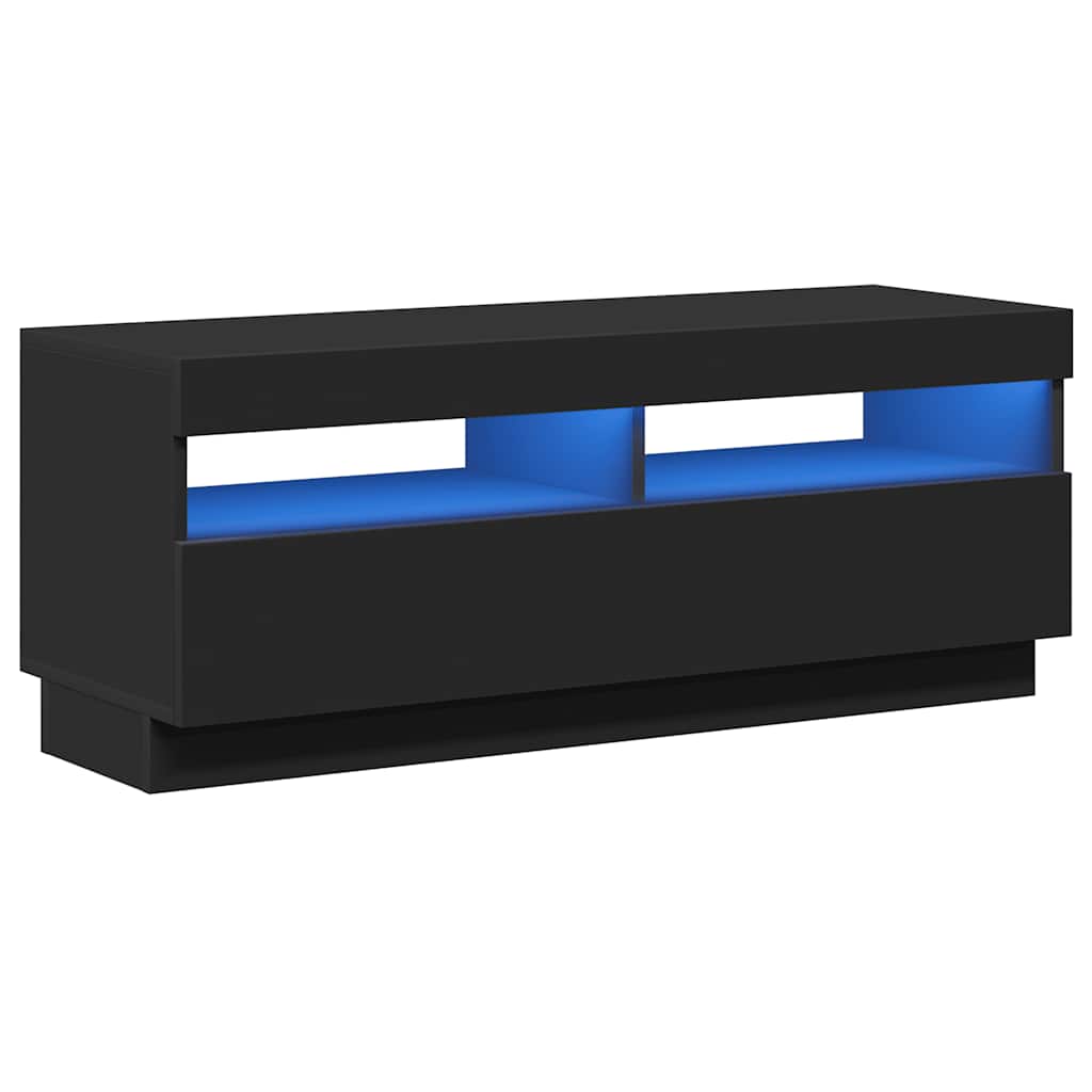 TV ormarić s LED svjetlima crni 100 x 35 x 40 cm