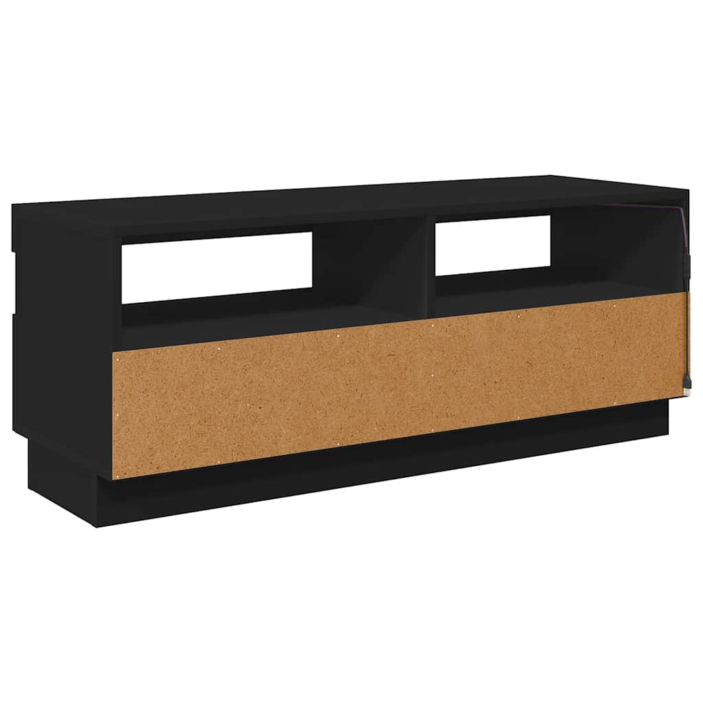 TV ormarić s LED svjetlima crni 100 x 35 x 40 cm