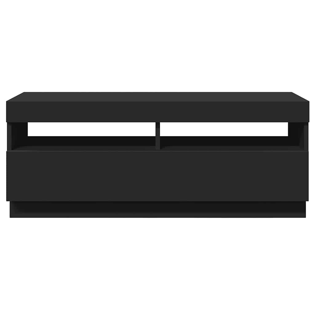 TV ormarić s LED svjetlima crni 100 x 35 x 40 cm