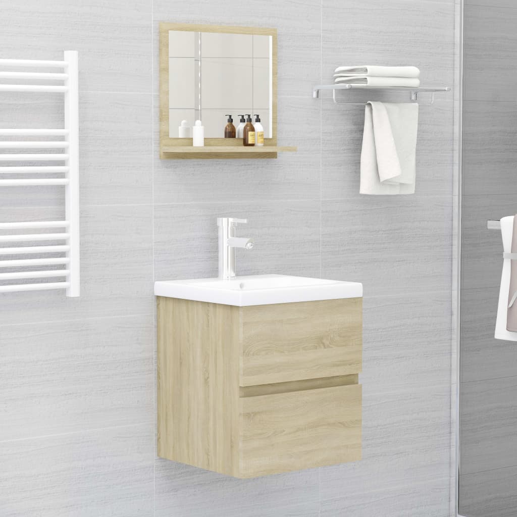 Kupaonsko ogledalo boja hrasta 40x10,5x37 cm konstruirano drvo