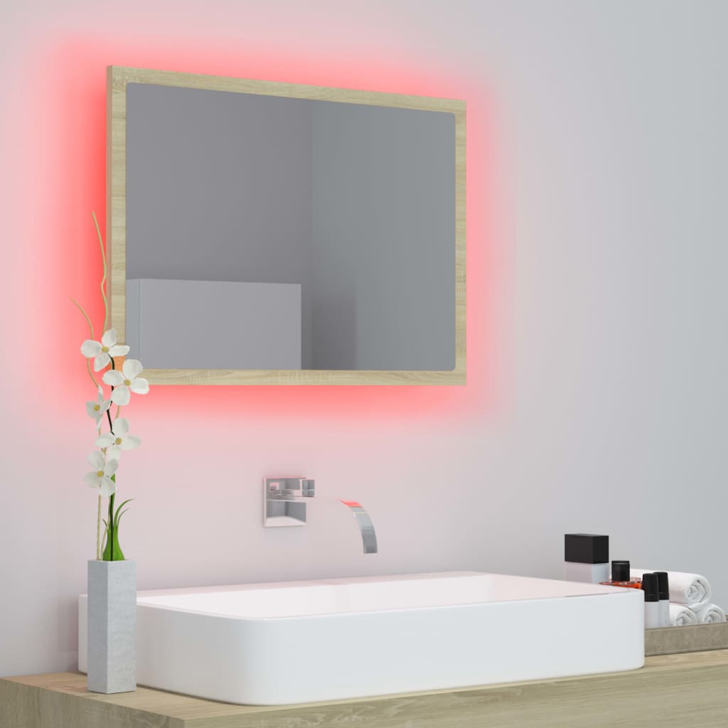 LED kupaonsko ogledalo boja hrasta sonome 60x8,5x37 cm akrilno