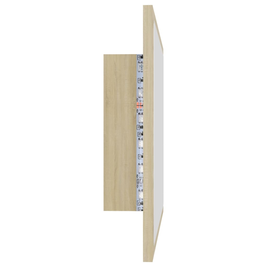 LED kupaonsko ogledalo boja hrasta sonome 60x8,5x37 cm akrilno