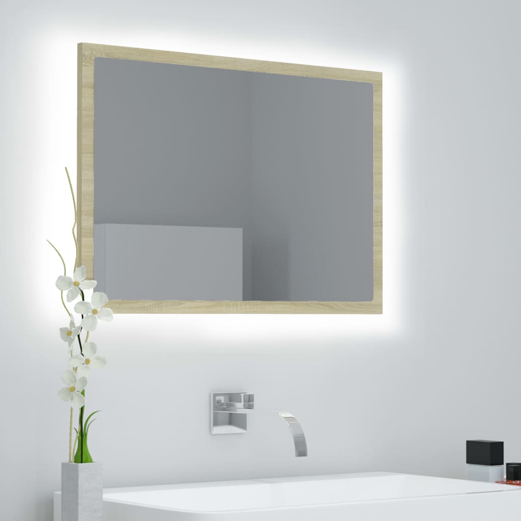 LED kupaonsko ogledalo boja hrasta sonome 60x8,5x37 cm akrilno