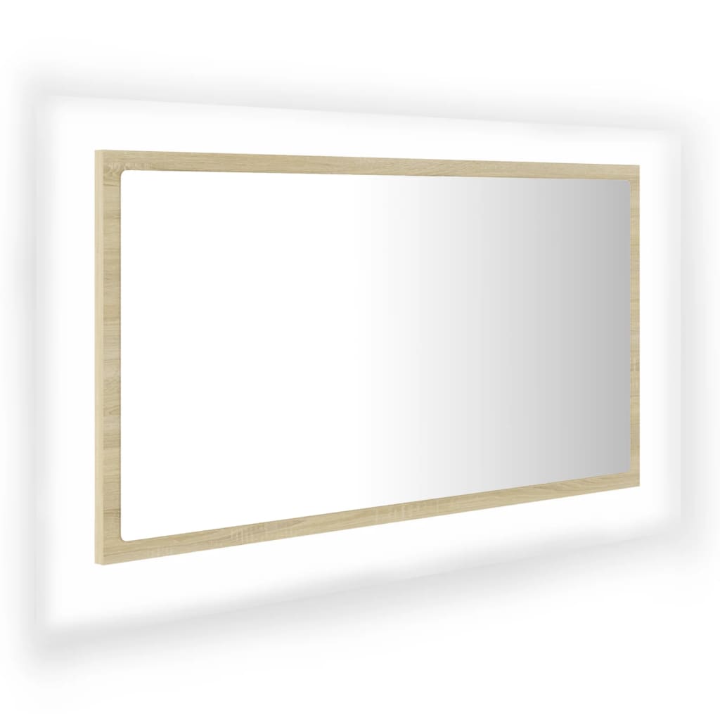 LED kupaonsko ogledalo boja hrasta sonome 80x8,5x37 cm akrilno