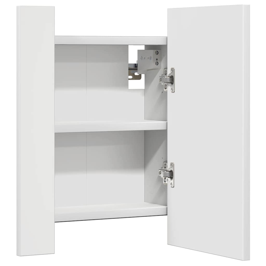 LED kupaonski ormarić s ogledalom bijeli 40x12x45 cm akrilni