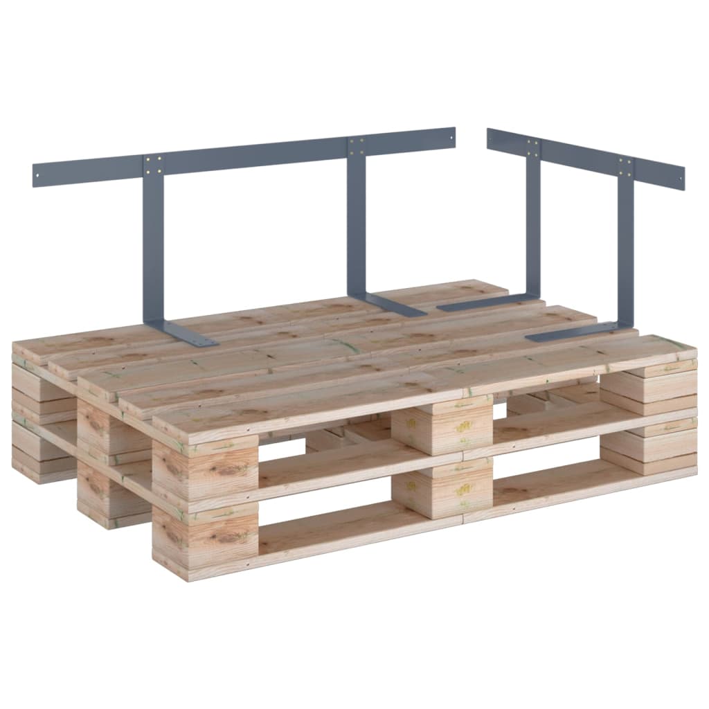 Naslon za sofu od paleta svjetlosivi 110 cm željezni