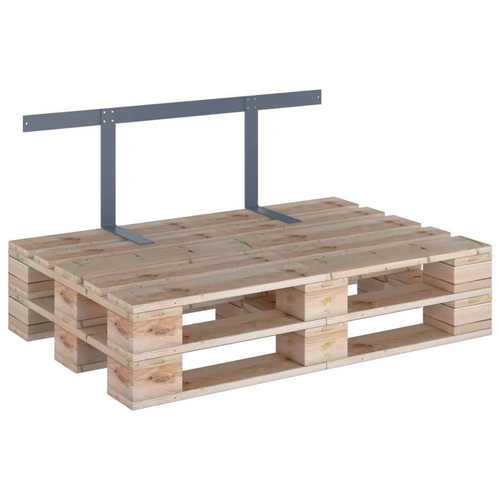 Naslon za sofu od paleta svjetlosivi 110 cm željezni