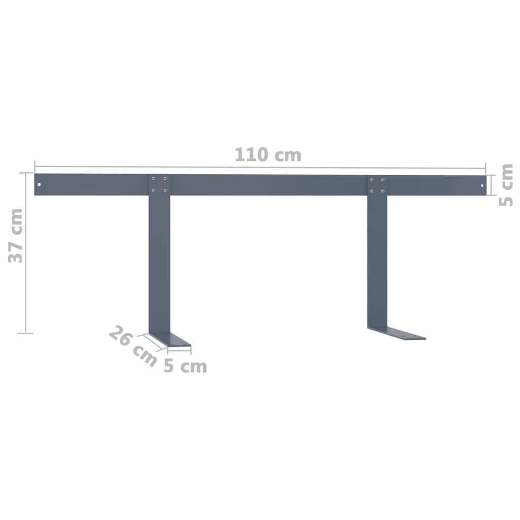 Naslon za sofu od paleta svjetlosivi 110 cm željezni