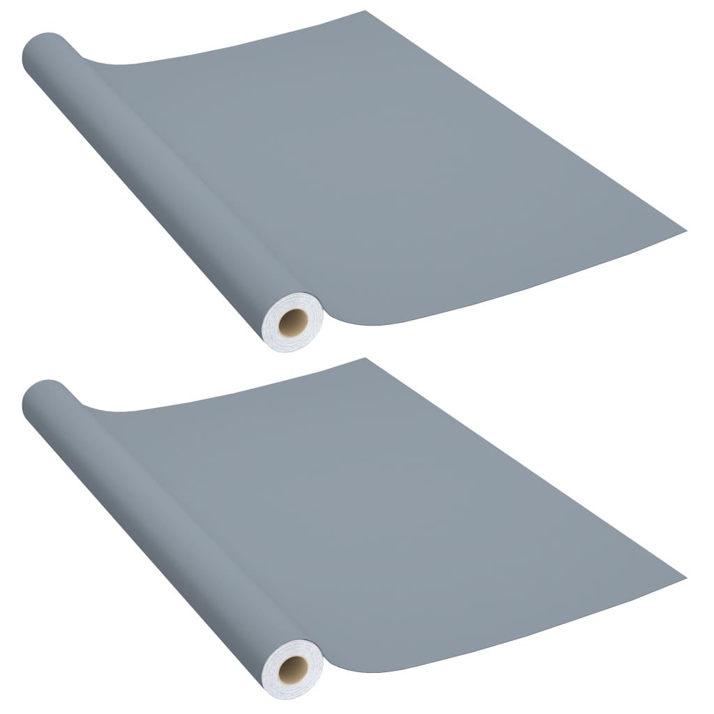 Samoljepljive folije za namještaj 2 kom sive 500 x 90 cm PVC