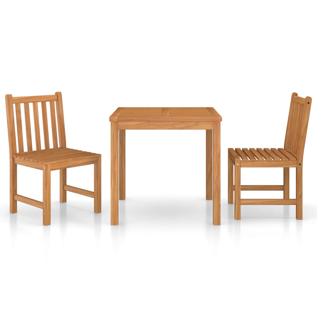 Vrtni blagovaonski set od 3 dijela 80x80 cm masivno tikovino drvo
