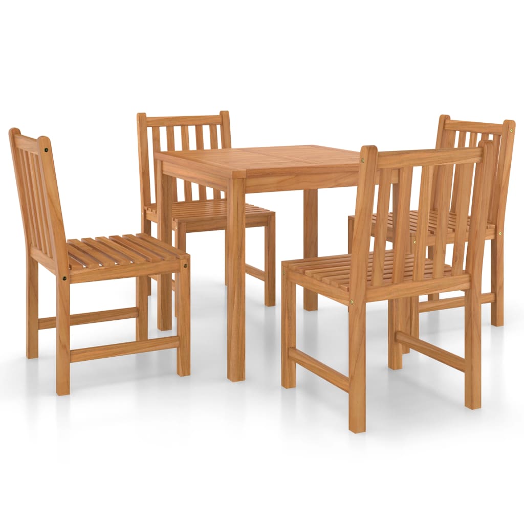 Vrtni blagovaonski set od 5 dijelova 80x80 cm masivno tikovino drvo