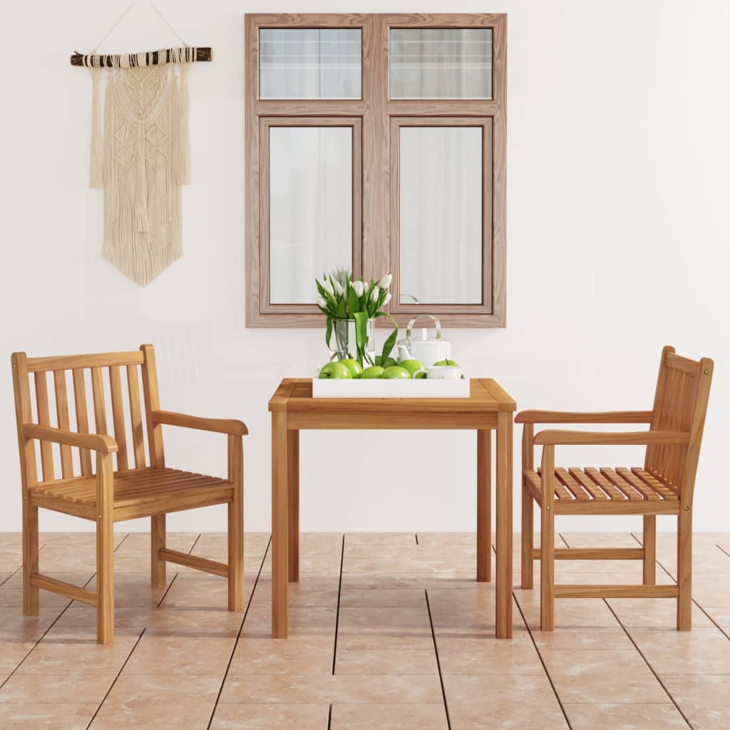 Vrtni blagovaonski set od 3 dijela 80x80 cm masivno tikovino drvo